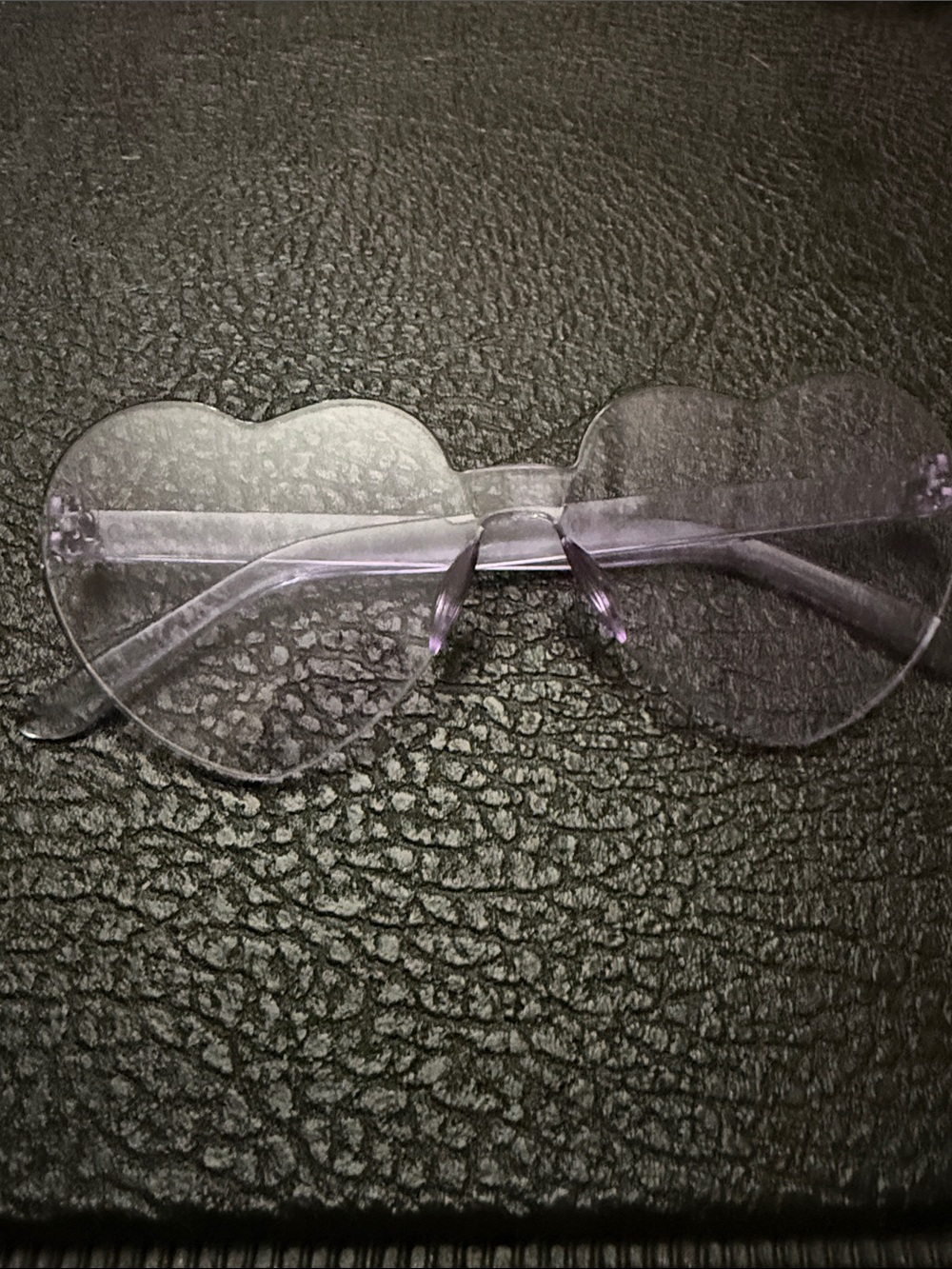 Heart-Shaped Clear Purple Sunglasses - Unbranded